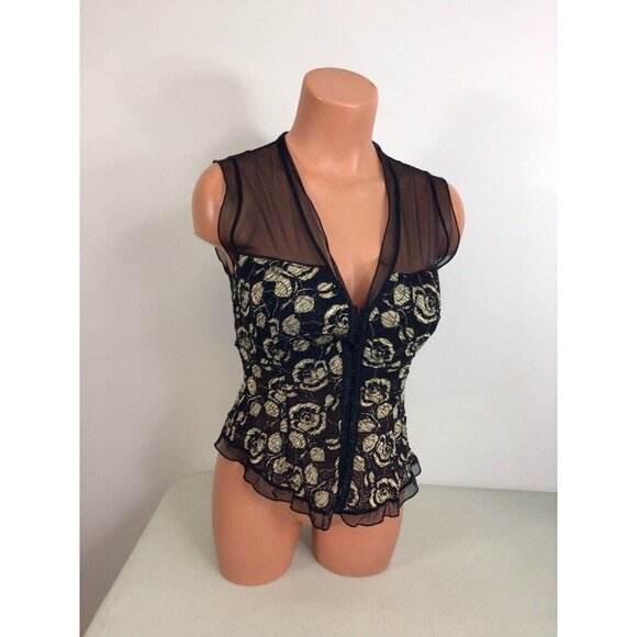 Papillon Blanc Lace Bustier Top Womens Medium - Picture 1 of 7